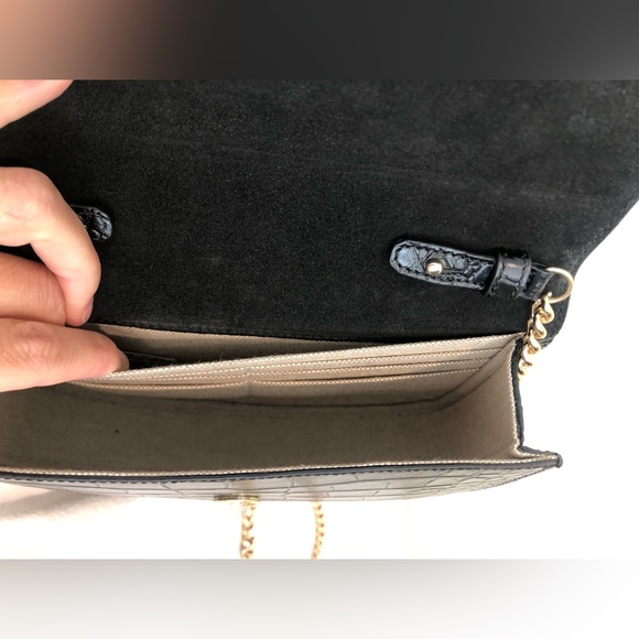 A.P.C. Genève Bag Black Croc Embossed Clutch Chain Crossbody - Picture 5 of 8